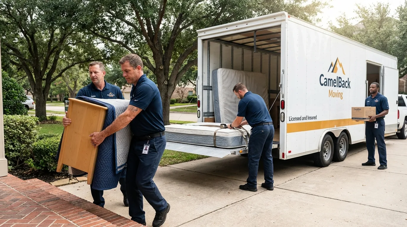 Crew loading residential truck for cross-state move from Booneville, KY