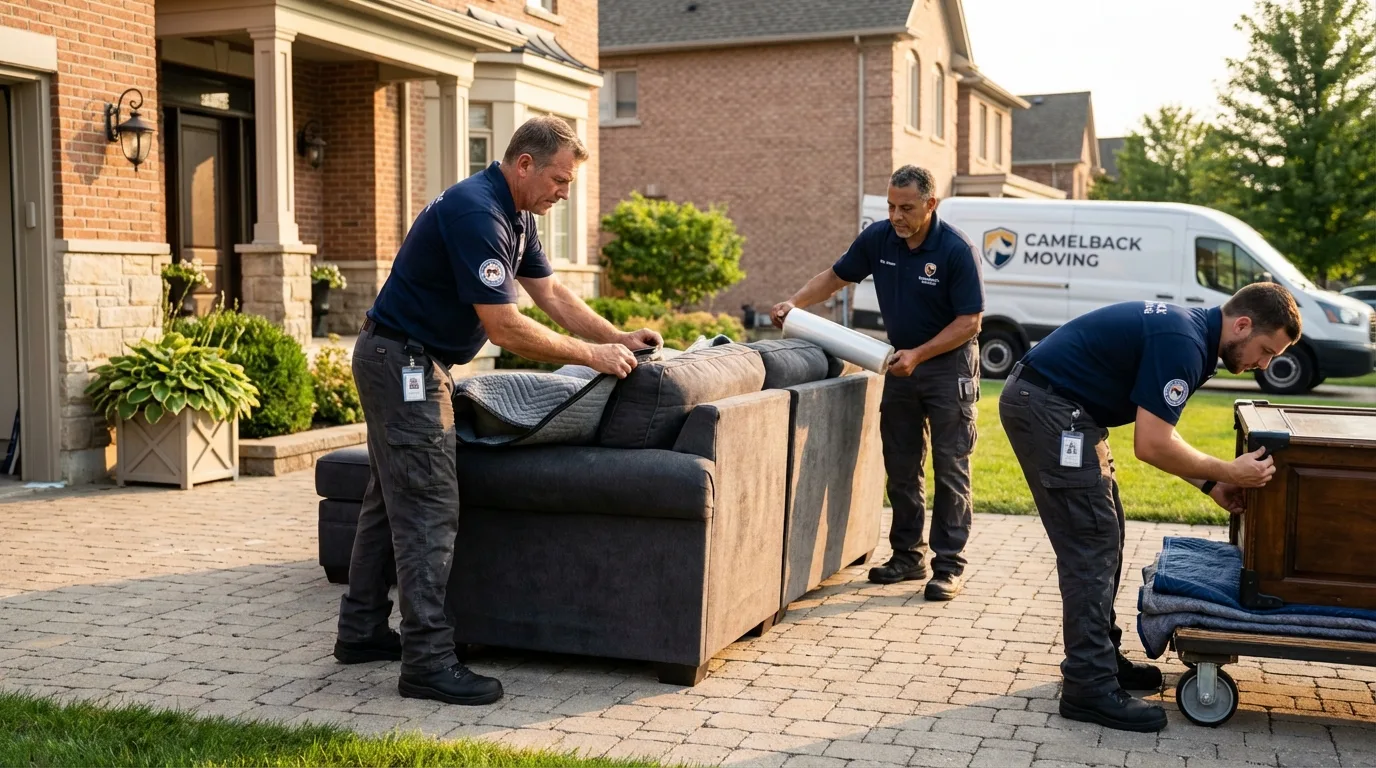 Large estate moving crew wrapping furniture in Booneville, KY