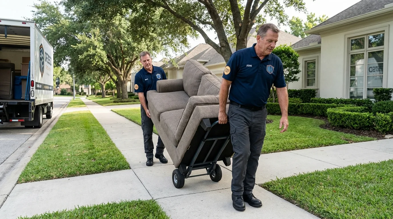 Local residential moving crew loading furniture in Booneville, KY